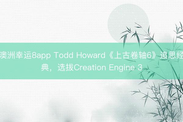 澳洲幸运8app Todd Howard《上古卷轴6》追思经典，选拔Creation Engine 3
